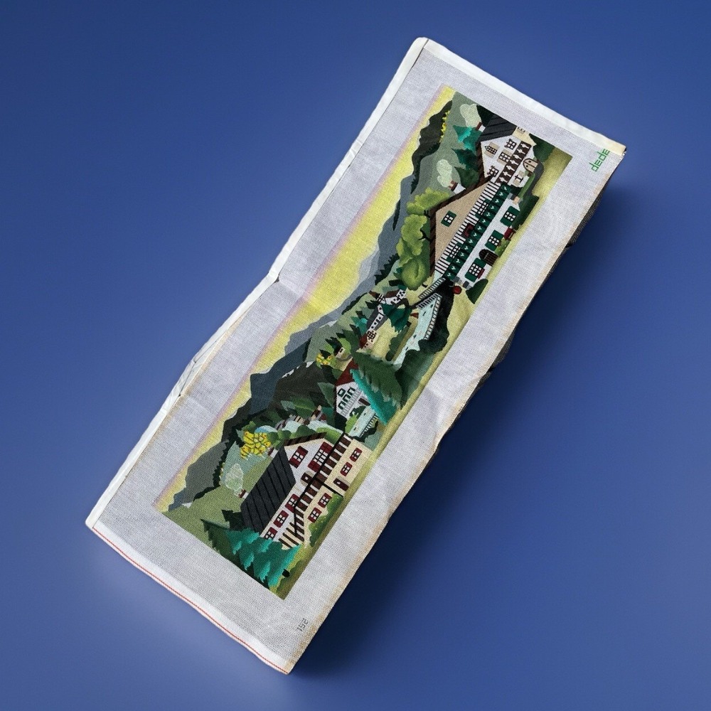 Dede Handpainted‎ Needlepoint Canvas  Countryside Village England Landscape